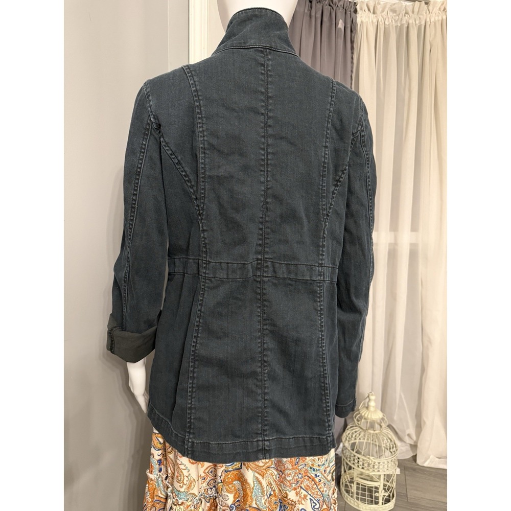 I Heart‎ Ronson Utility Chic Jacket Adjustable Long Sleeve Dark Blue Size M - Picture 6 of 10